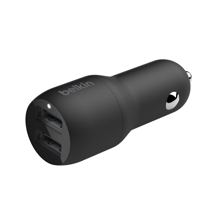 Belkin BoostCharge | Chargeur de voiture 2 ports USB-A (24W) + câble USB-A/Lightning