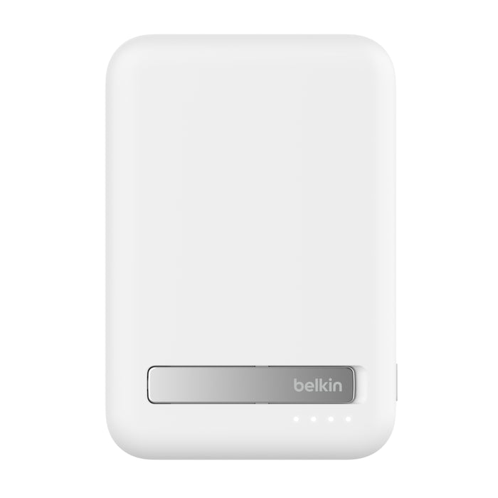 Belkin BoostCharge | Batterie externe sans fil magnétique 10K avec Qi2 + support - Blanc