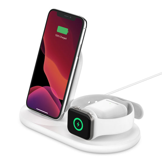 EOL Belkin BoostCharge | Chargeur sans fil 3-en-1 - Blanc