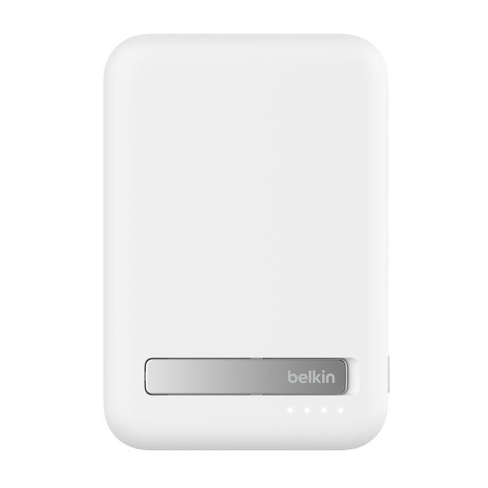 Belkin BoostCharge | Batterie externe sans fil magnétique 8K avec Qi2 + support - Blanc