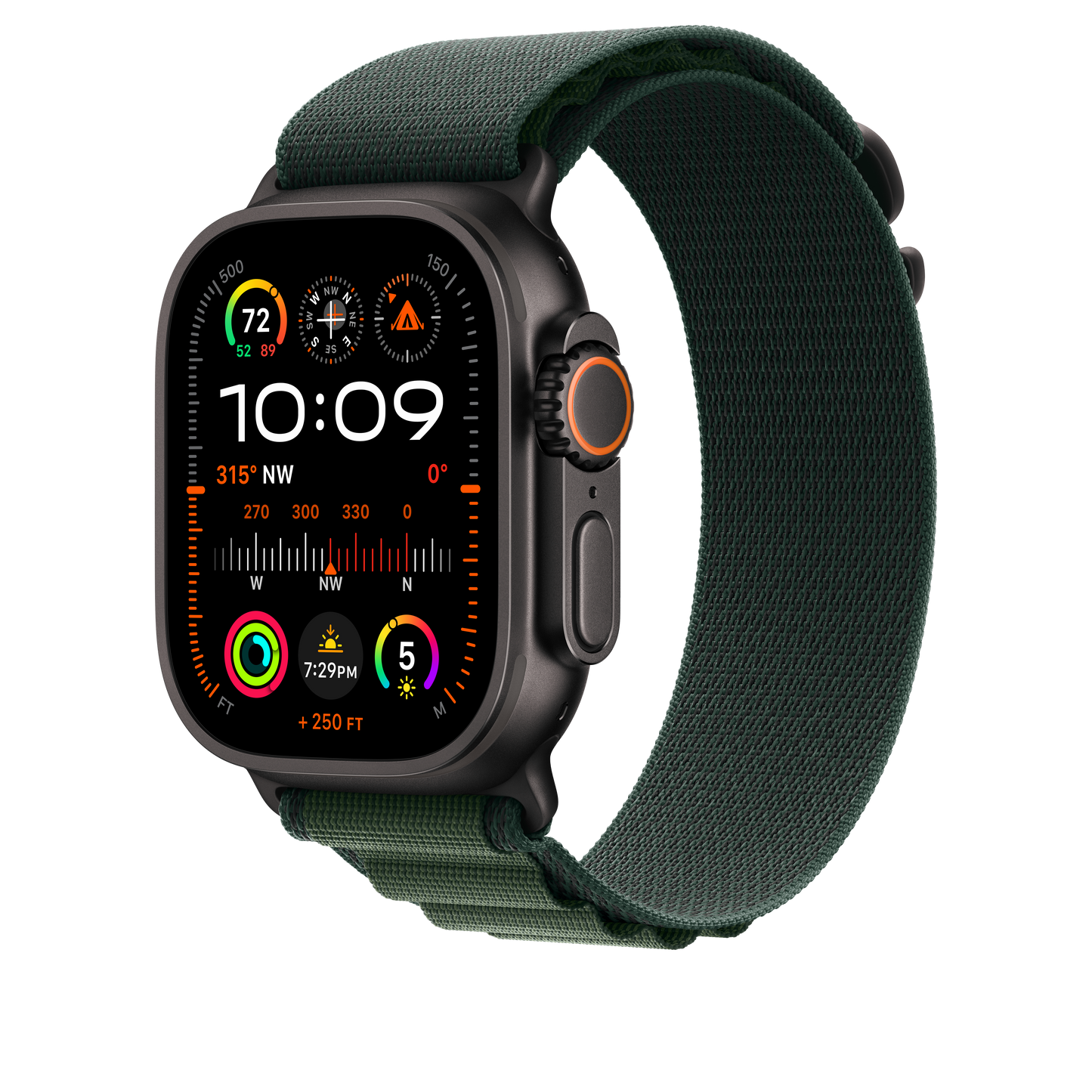 Boucle Alpine - Vert foncé (49 mm) - S - Titane noir