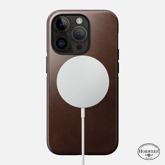 EOL Nomad Modern Case voor iPhone 14 Pro - Horween leer - Rustiek Bruin