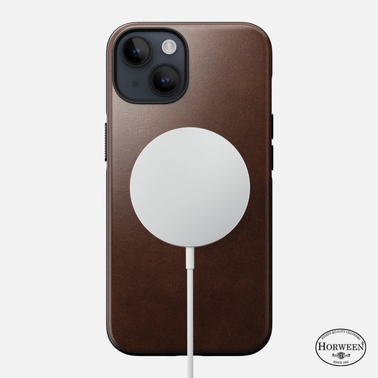 EOL Nomad Modern Case voor iPhone 14 - Horween leer - Rustiek Bruin