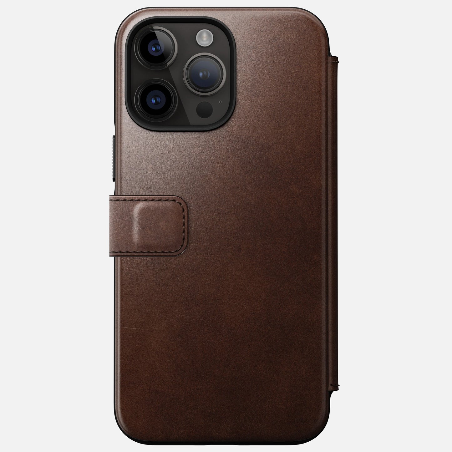 EOL Nomad Modern Leather Folio pour iPhone 14 Pro Max - Cuir Horween - Brun Rustique