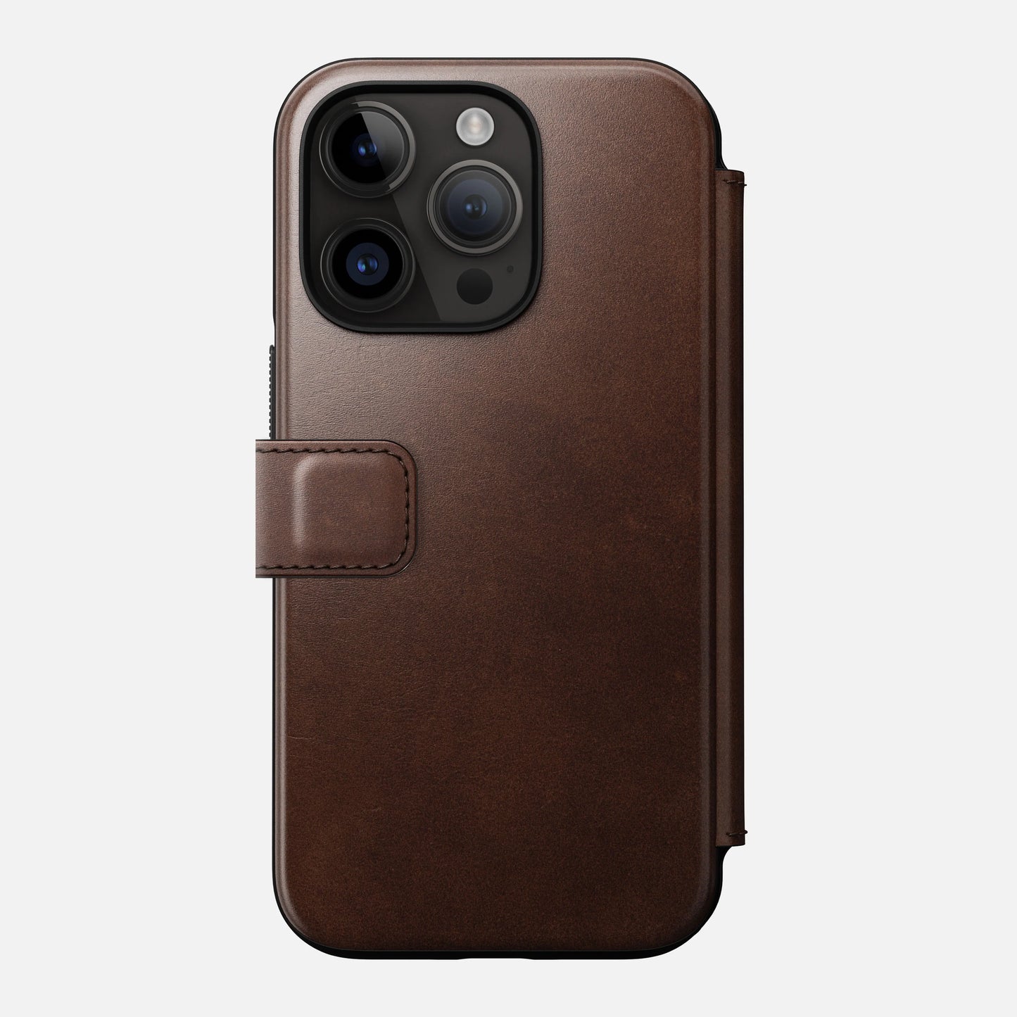 Nomad Modern Leather Folio pour iPhone 14 Pro - Cuir Horween - Brun Rustique