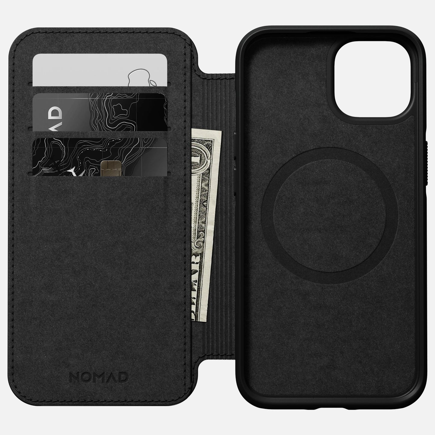 Nomad Modern Leather Folio pour iPhone 14 - Noir