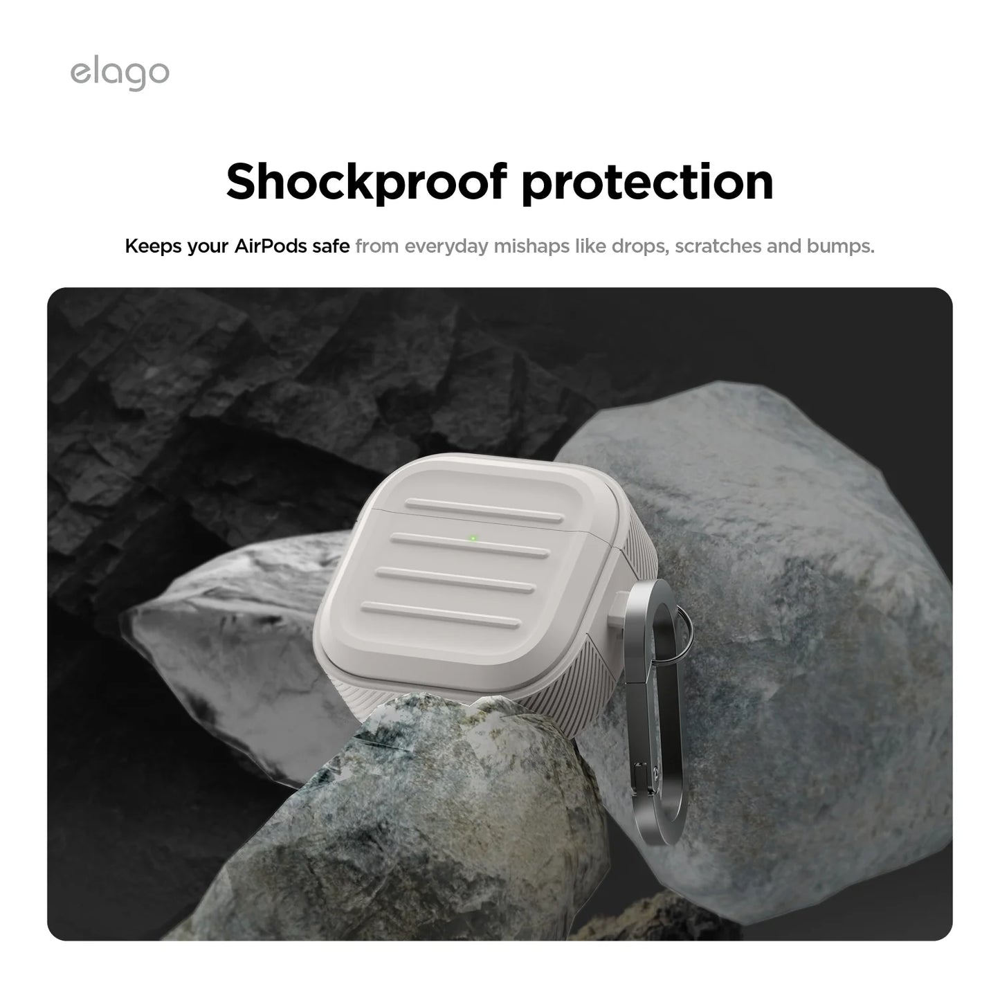 Elago Armor Protective Hang Case pour AirPods 4 - Beige