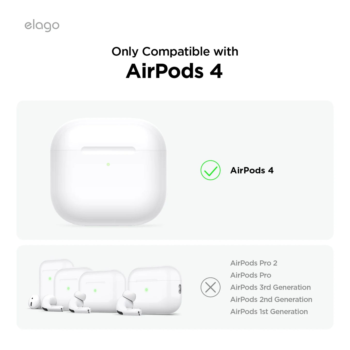 Elago Gameboy Hang Case pour AirPods 4 - Gris clair