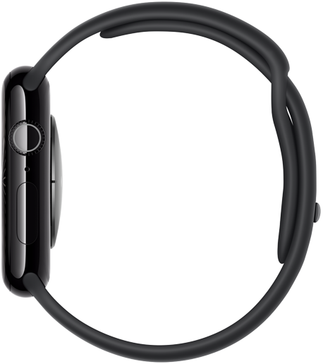 Le côté droit d’une Apple Watch Series 10 montrant sa finesse.