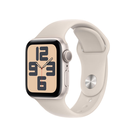 [OPEN BOX] Apple Watch SE GPS, Boîtier en aluminium lumière stellaire de 40 mm, Bracelet Sport lumière stellaire - S/M