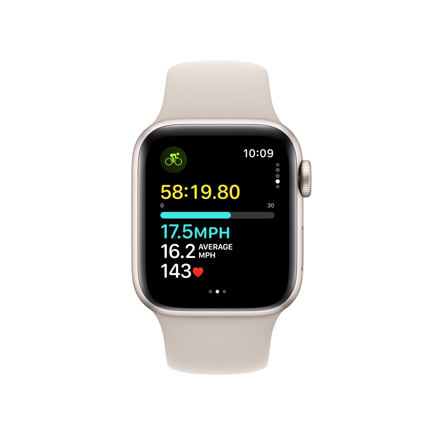 [OPEN BOX] Apple Watch SE GPS, Boîtier en aluminium lumière stellaire de 40 mm, Bracelet Sport lumière stellaire - S/M