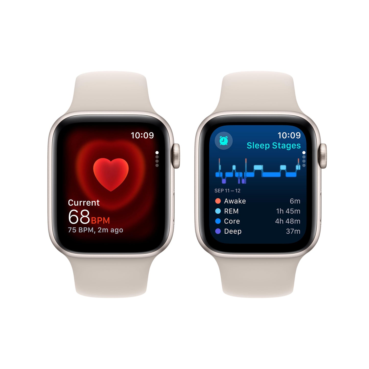 [OPEN BOX] Apple Watch SE (GPS) • 44‐mm kast van sterrenlicht aluminium • Sterrenlicht sportbandje - M/L