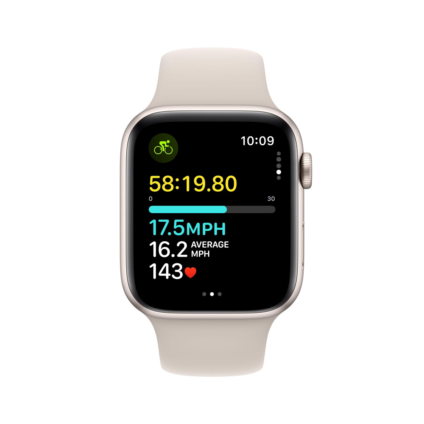 [OPEN BOX] Apple Watch SE GPS, Boîtier en aluminium lumière stellaire de 44 mm, Bracelet Sport lumière stellaire - M/L