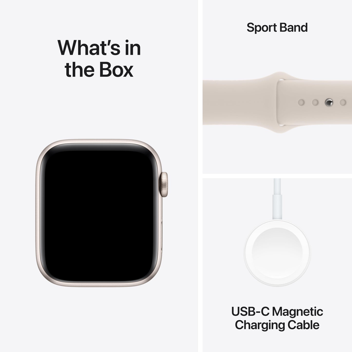 [OPEN BOX] Apple Watch SE (GPS) • 44‐mm kast van sterrenlicht aluminium • Sterrenlicht sportbandje - M/L