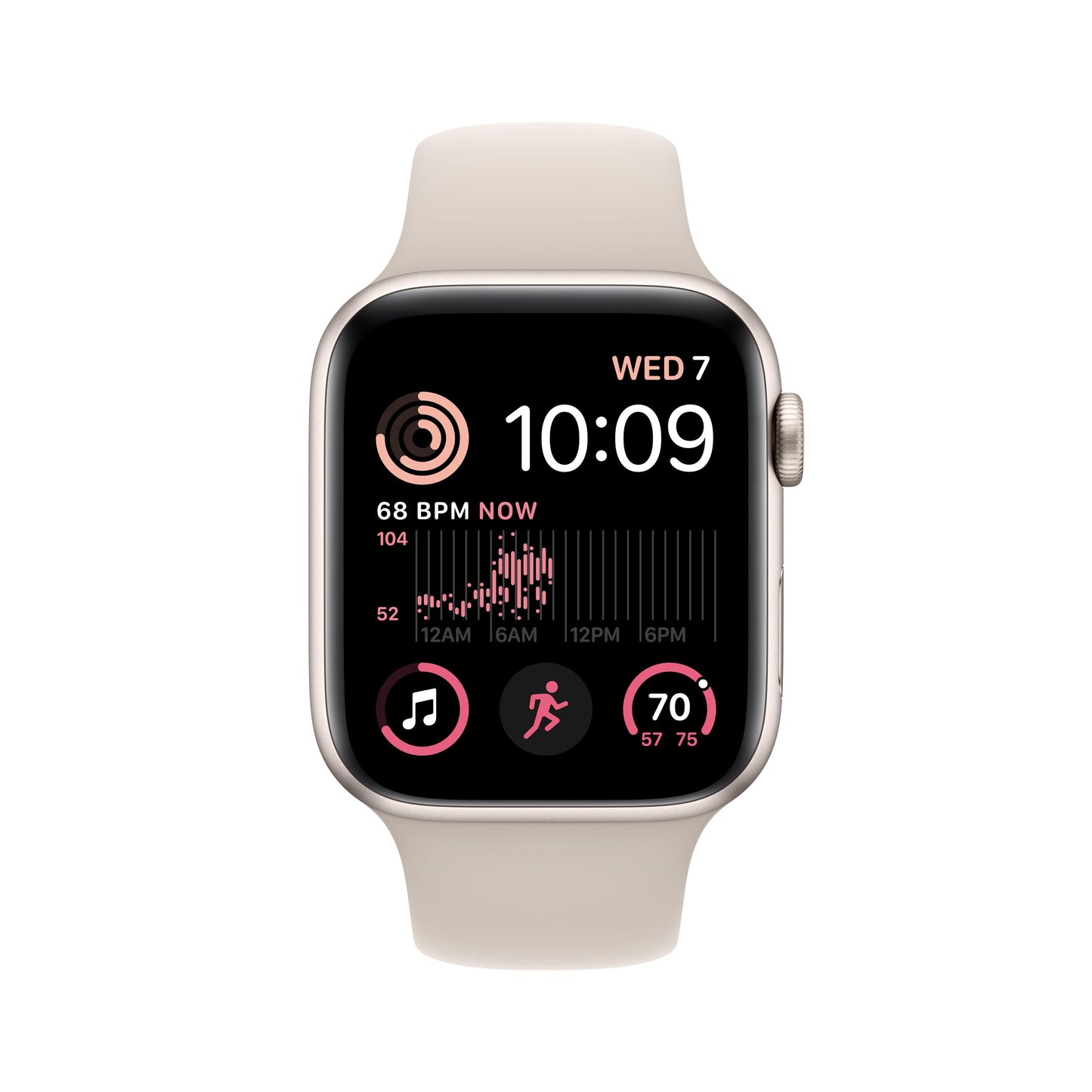 EOL Apple Watch SE (GPS + Cellular) • 44‐mm kast van sterrenlicht aluminium • Sterrenlicht sportbandje - Standaardmaat