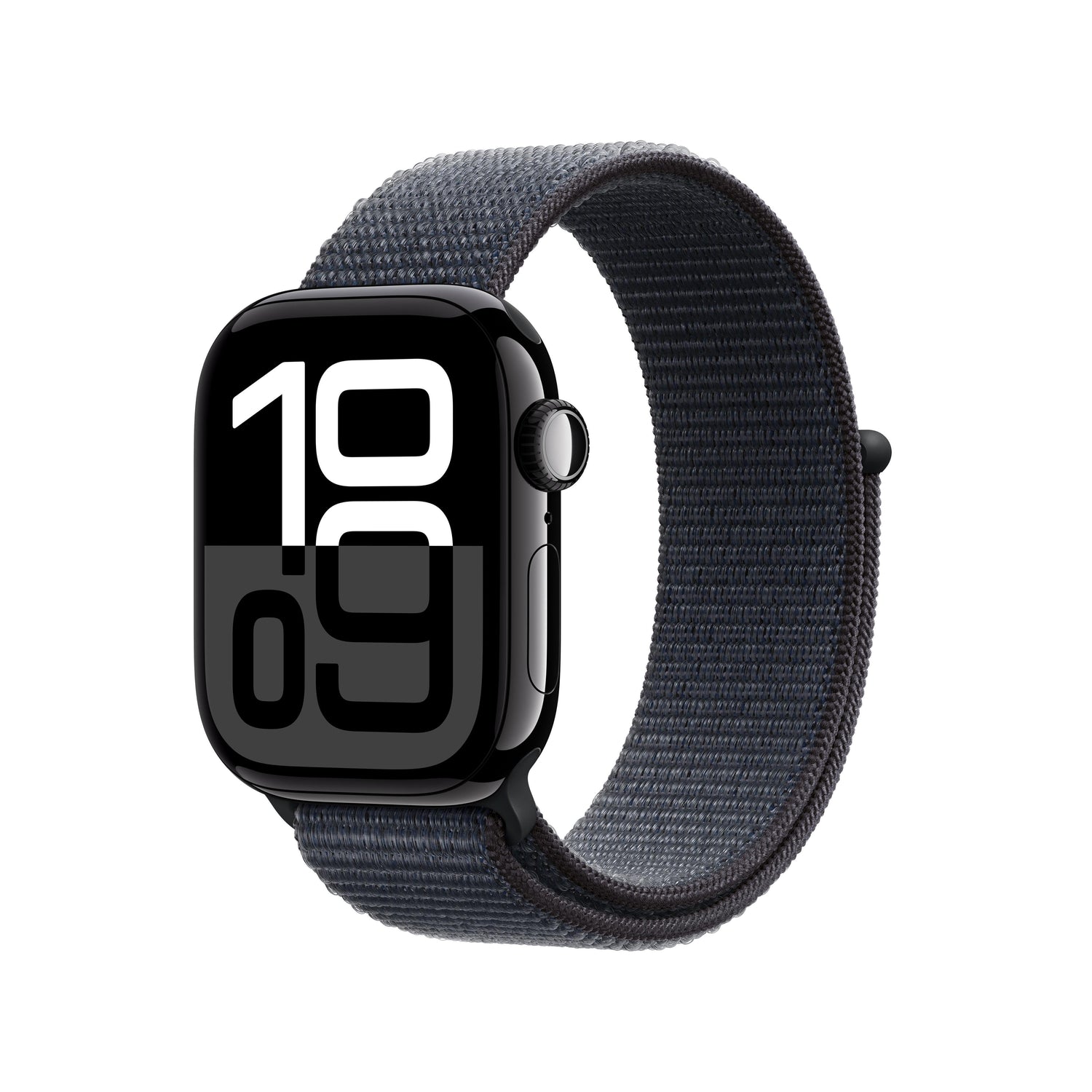 Apple Watch Series 10 (GPS) • Boîtier en aluminium noir de jais de 42 mm • Boucle Sport Encre violette