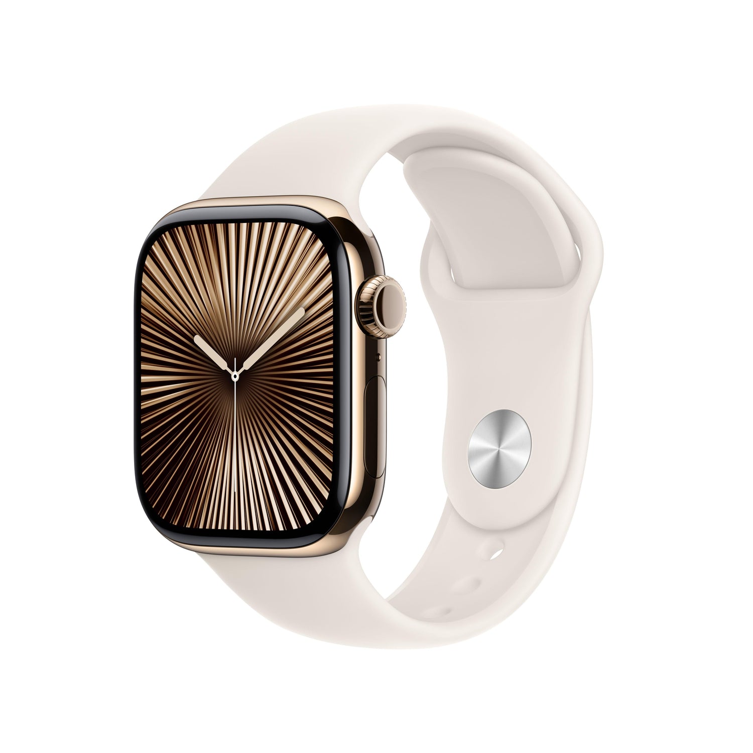 Apple Watch Series 10 (GPS + Cellular) • Boîtier en titanium or de 42 mm • Bracelet Sport Or - M/L