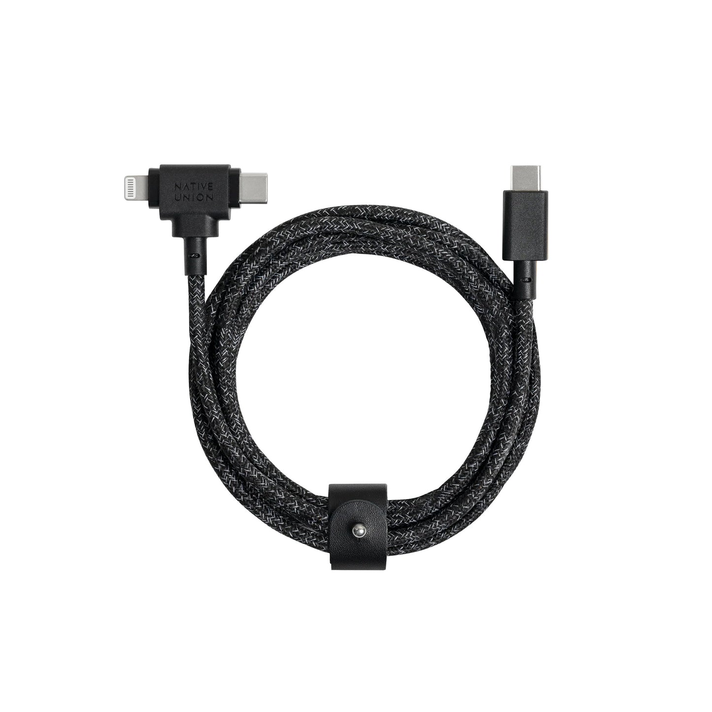 Native Union Belt Duo Câble USB-C vers USB-C/Lightning - 1,5m - Noir Cosmos