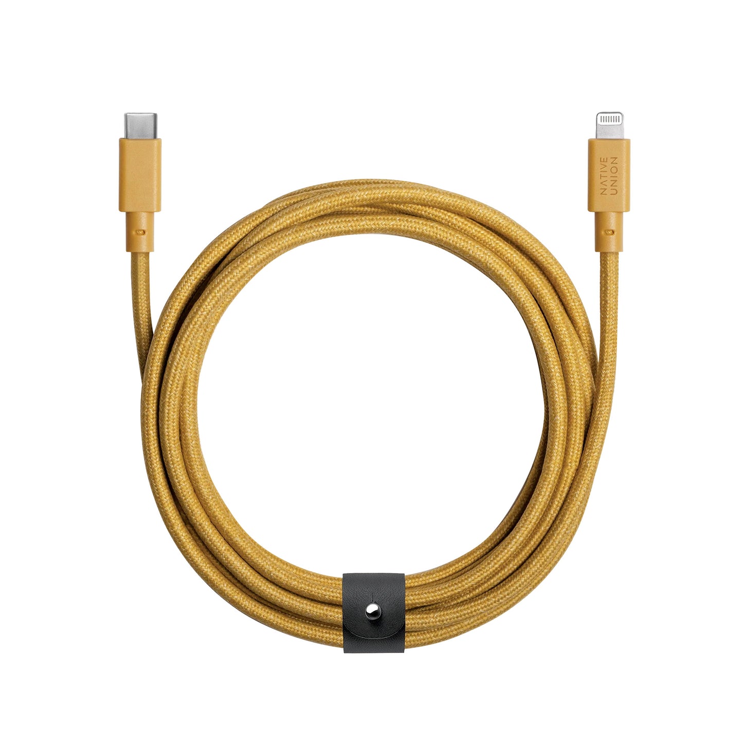 Native Union Belt XL Câble USB-C vers Lightning - 3m - Jaune Moutarde