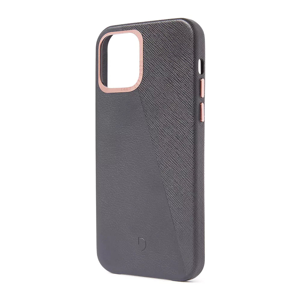 Decoded Backcover en cuir pour iPhone 12 mini - Anthracite/Rose Gold