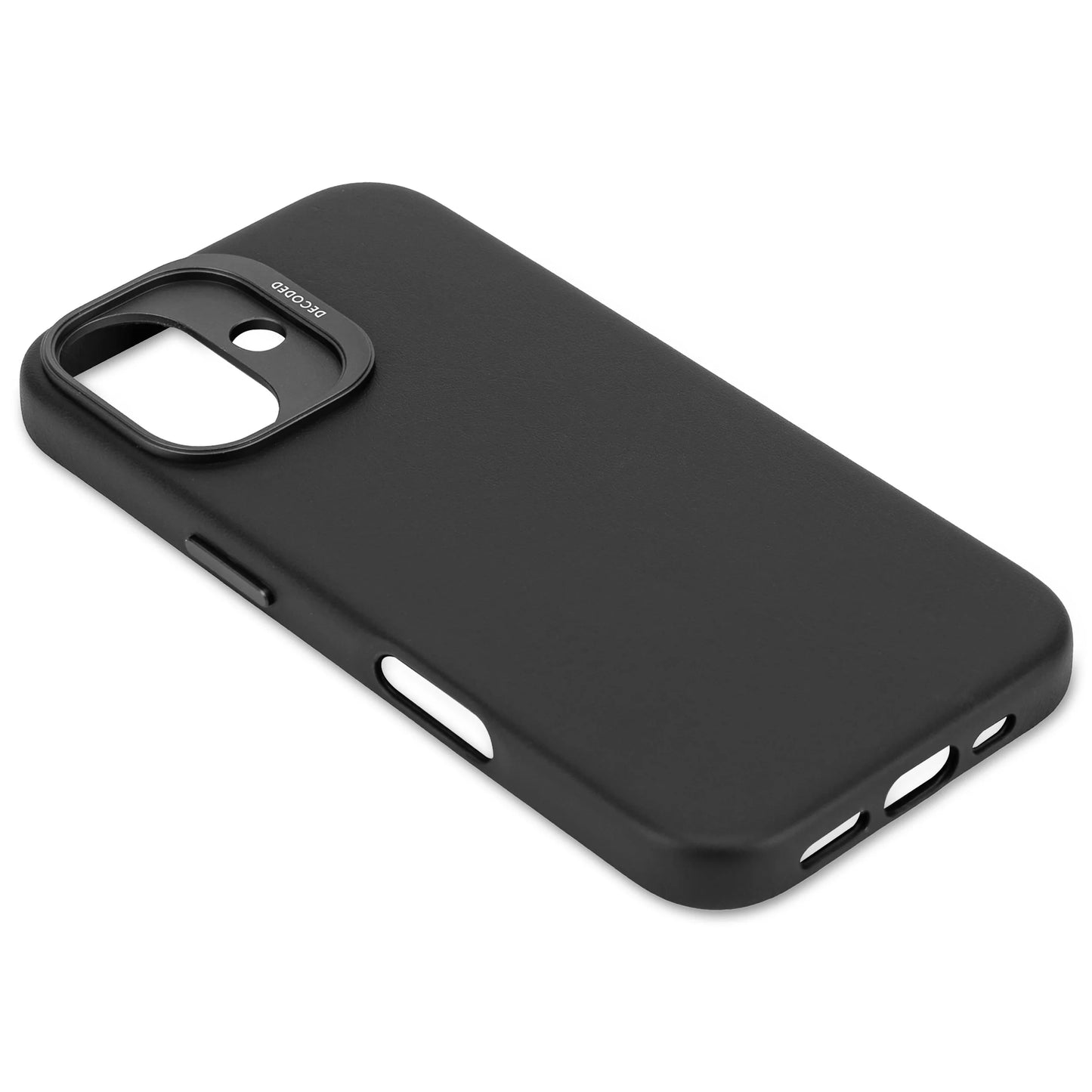 Decoded Housse en cuir pour iPhone 16 - Noir