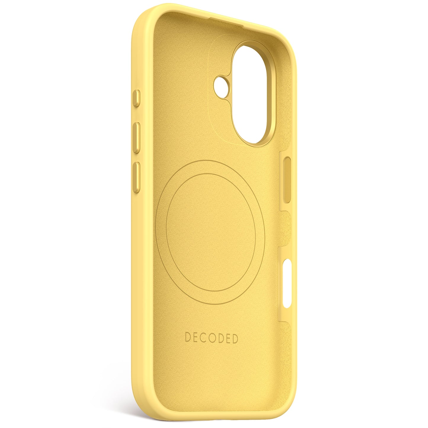 Decoded Antimicrobial Silicone Backcover voor iPhone 16 - Popcorn Geel