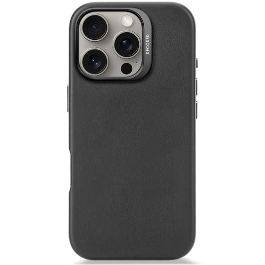 Decoded Housse en cuir pour iPhone 16 Pro - Noir