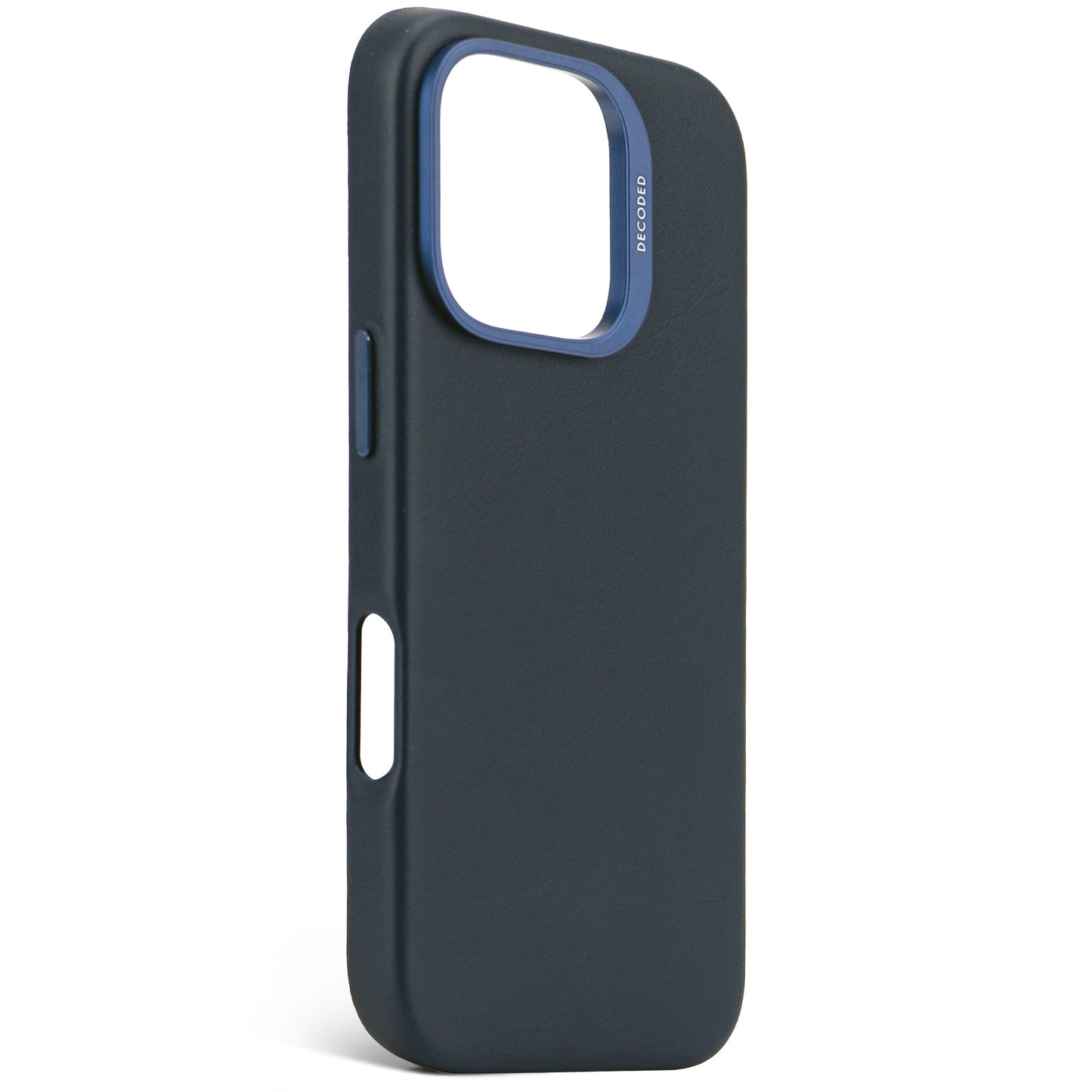 Decoded Housse en cuir pour iPhone 16 Pro - Blue marine