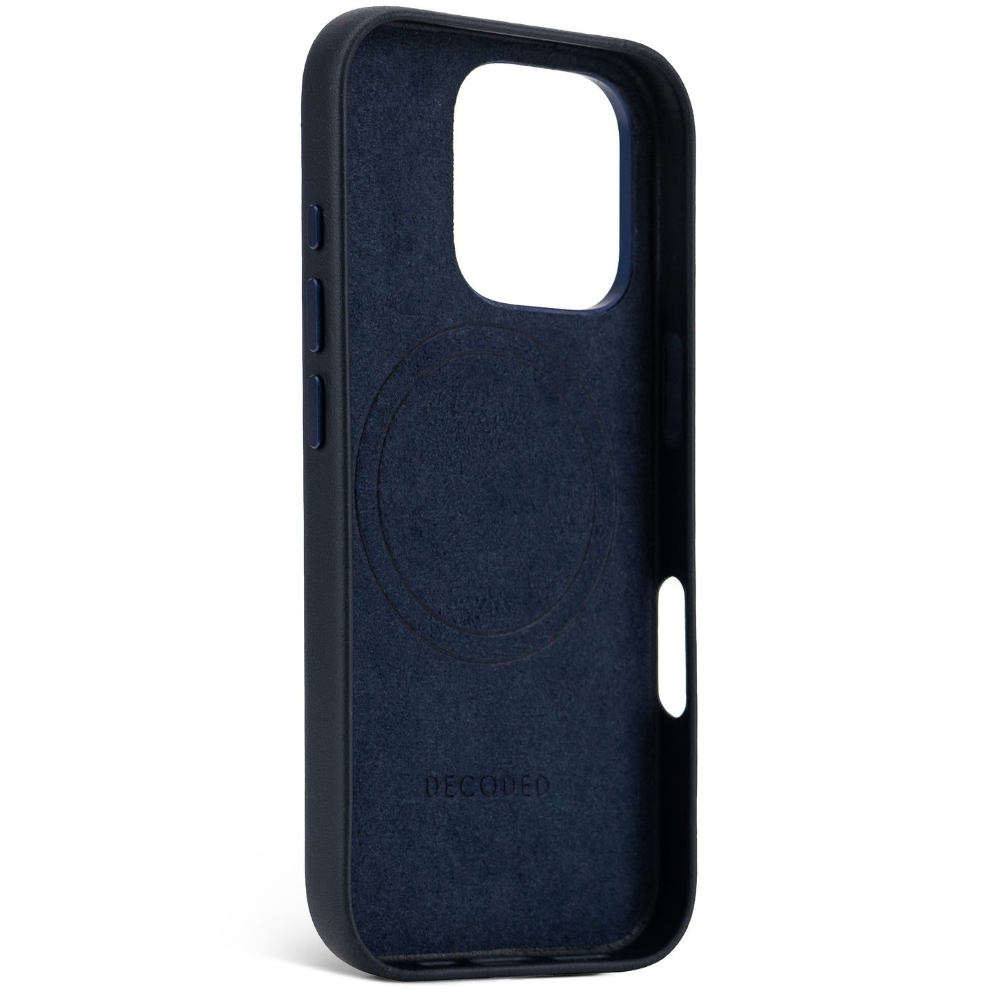 Decoded Leren hoesje voor iPhone 16 Pro - Marineblauw