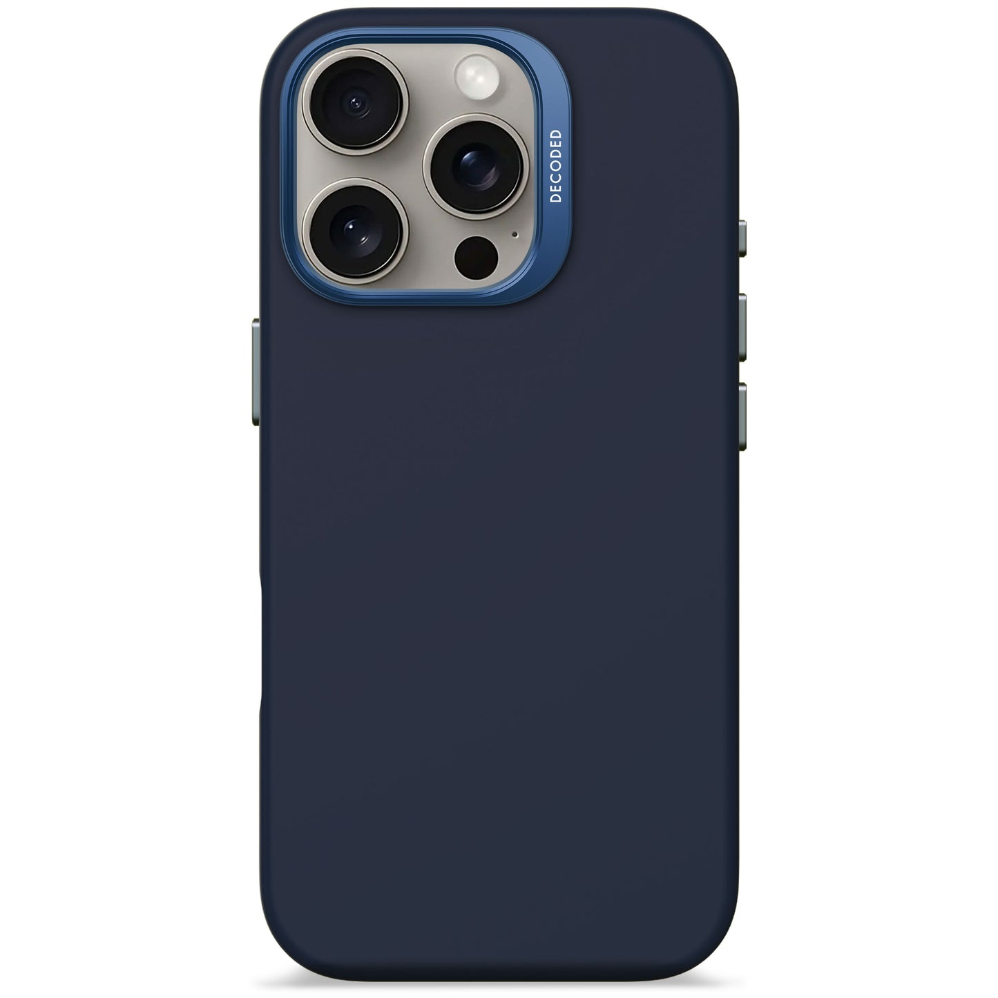 Decoded Antimicrobial Silicone Backcover pour iPhone 16 Pro - Blue marine