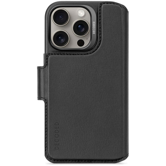 Decoded Detachable Wallet voor iPhone 16 Pro - Noir