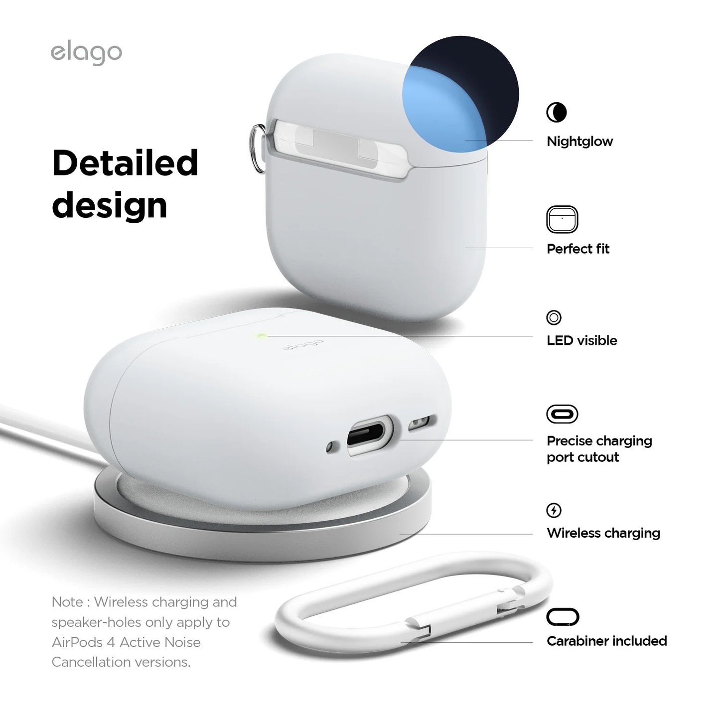 Elago Silicone Hang Case pour AirPods 4 - Rose