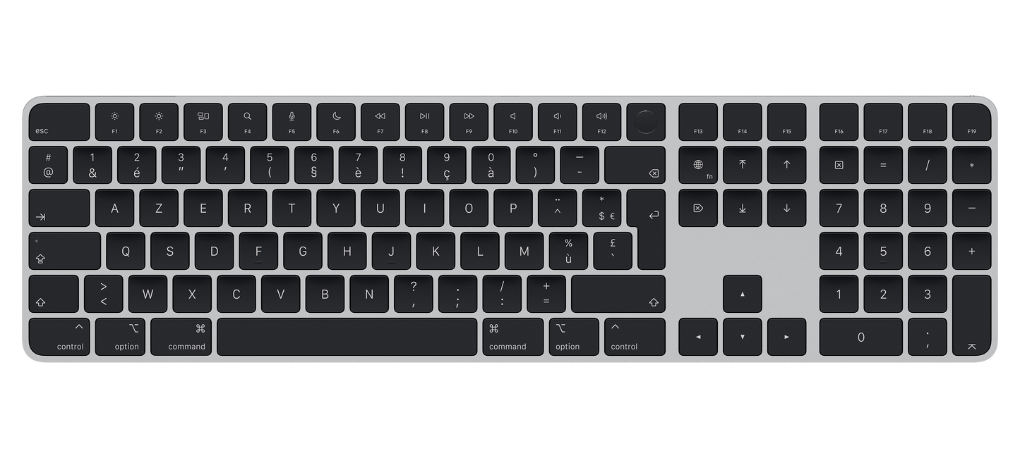 EOL Magic Keyboard avec Touch ID et pavé numérique pour les Mac avec puce Apple - Français - Touches noires