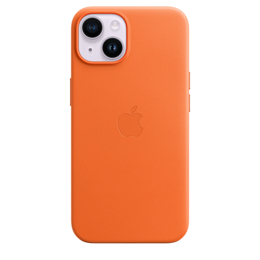 EOL Coque en cuir avec MagSafe pour iPhone 14 - Orange