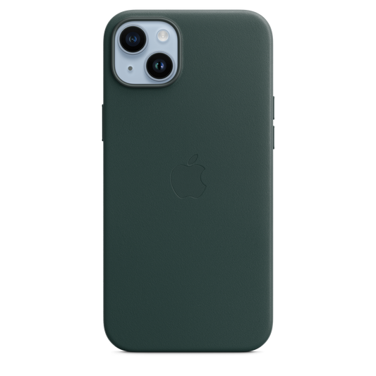 EOL Coque en cuir avec MagSafe pour iPhone 14 Plus - Vert forêt