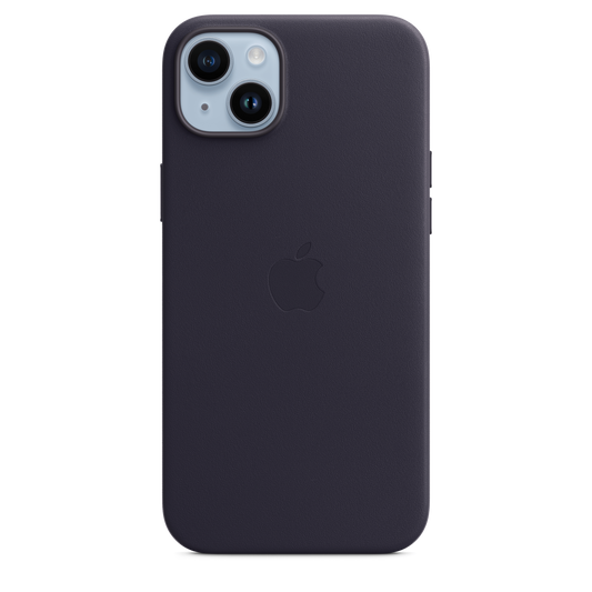 EOL Coque en cuir avec MagSafe pour iPhone 14 Plus - Encre violette