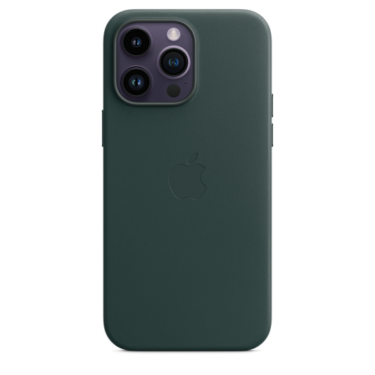 EOL Coque en cuir avec MagSafe pour iPhone 14 Pro Max - Vert forêt