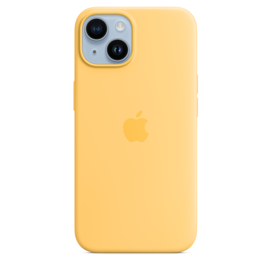 Coque en silicone avec MagSafe pour iPhone 14 - Soleil pâle