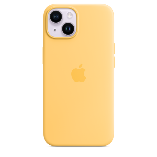 Coque en silicone avec MagSafe pour iPhone 14 - Soleil pâle