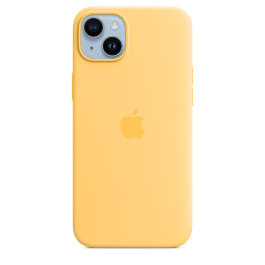 Coque en silicone avec MagSafe pour iPhone 14 Plus - Soleil pâle