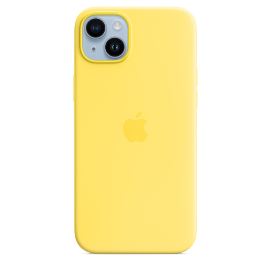 Coque en silicone avec MagSafe pour iPhone 14 Plus - Jaune canari