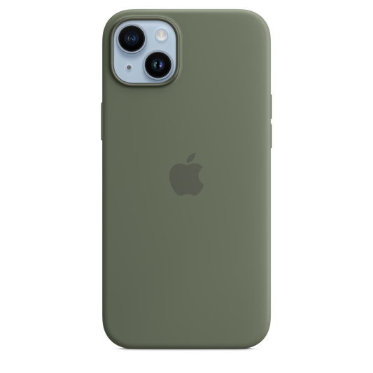 Coque en silicone avec MagSafe pour iPhone 14 Plus - Olive