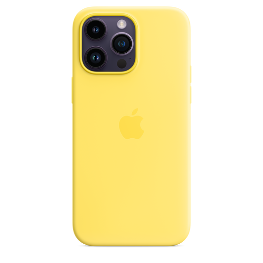 Coque en silicone avec MagSafe pour iPhone 14 Pro Max - Jaune canari