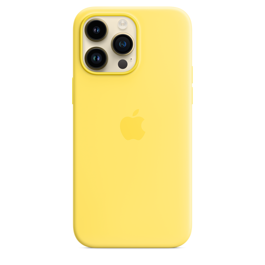 Coque en silicone avec MagSafe pour iPhone 14 Pro Max - Jaune canari