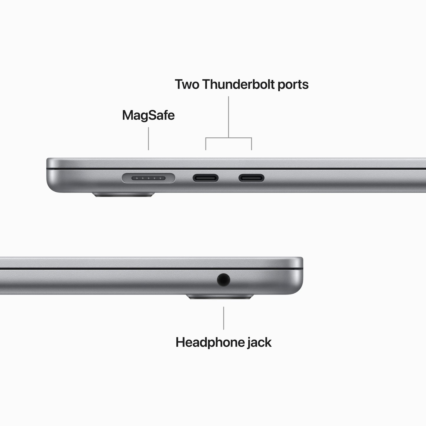 EOL 15-inch MacBook Air: Apple M2‑chip met 8‑core CPU en 10‑core GPU, 8 GB, 512 GB - Spacegrijs (Azerty FR)