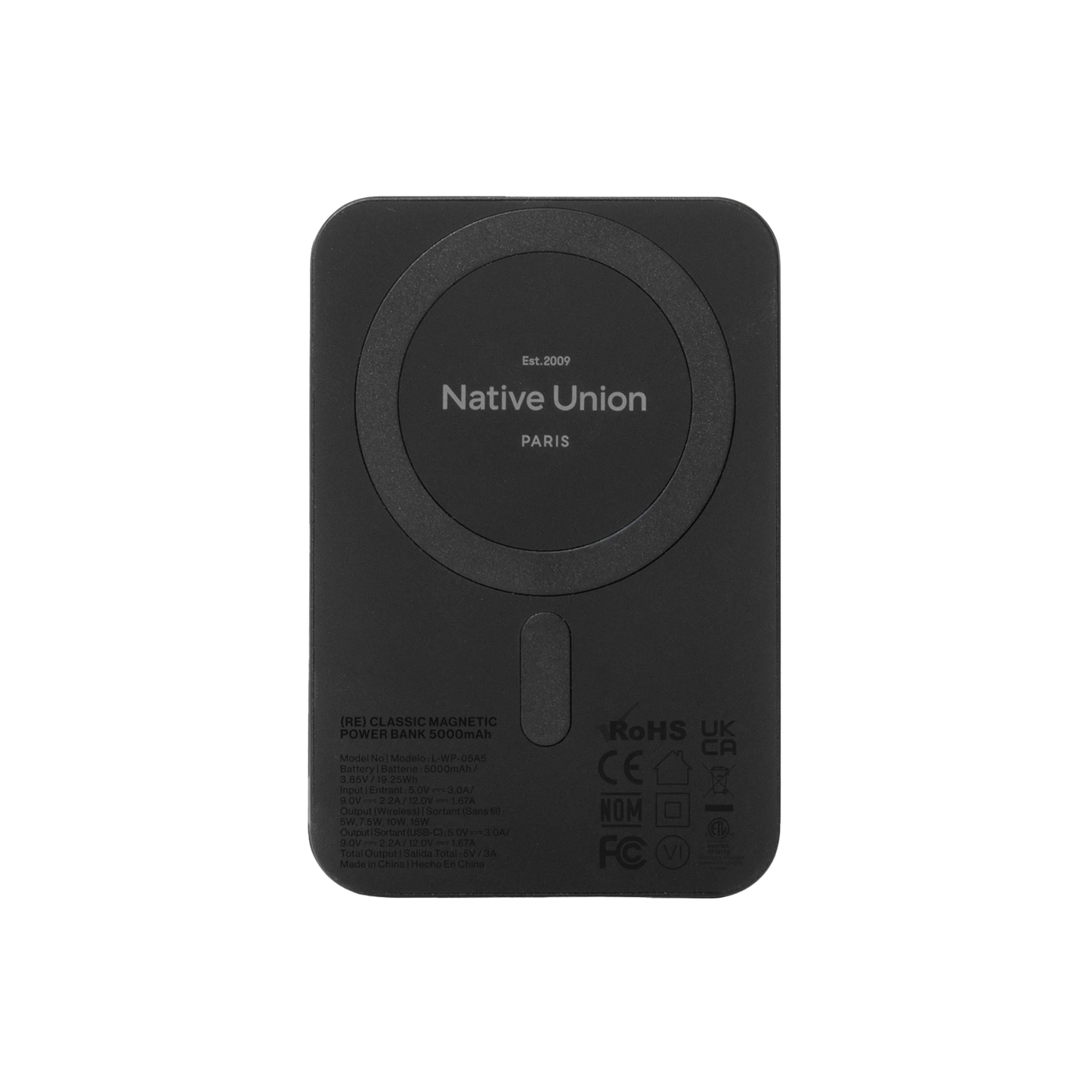 Native Union (Re)Classic - Magnetic Power Bank - 5000mAh - Noir