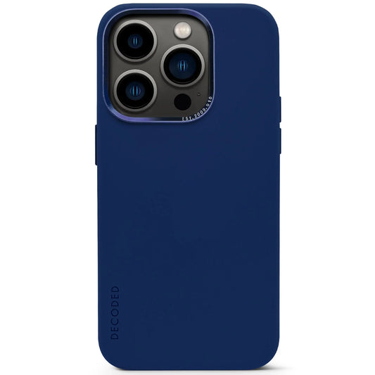 Decoded Antimicrobial Silicone Backcover voor iPhone 14 Pro - Navy Peony