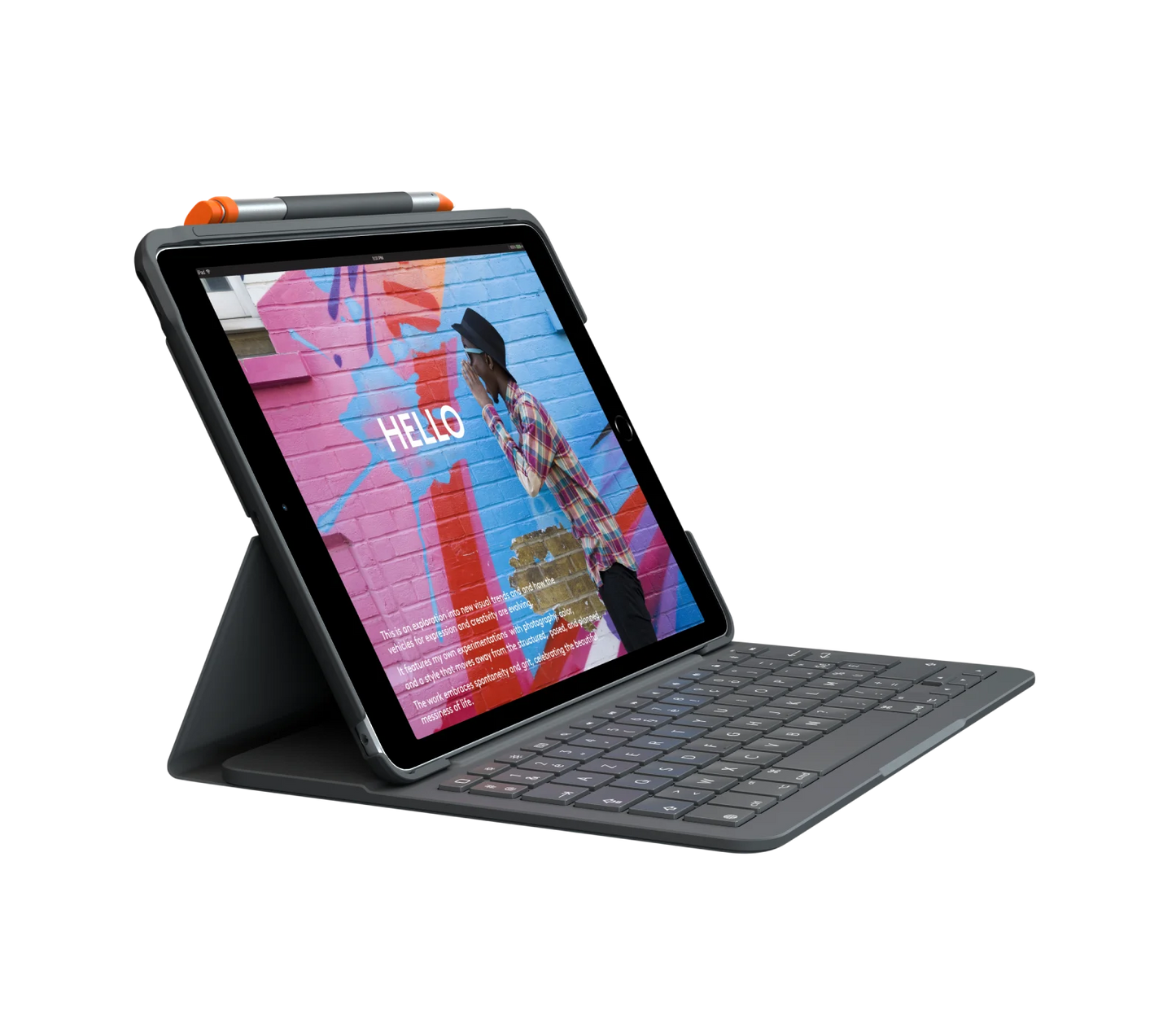 Logitech Slim Folio - Keyboard Case pour iPad 10,2 pouces (7e/8e/9e gén.) - FR (Azerty)