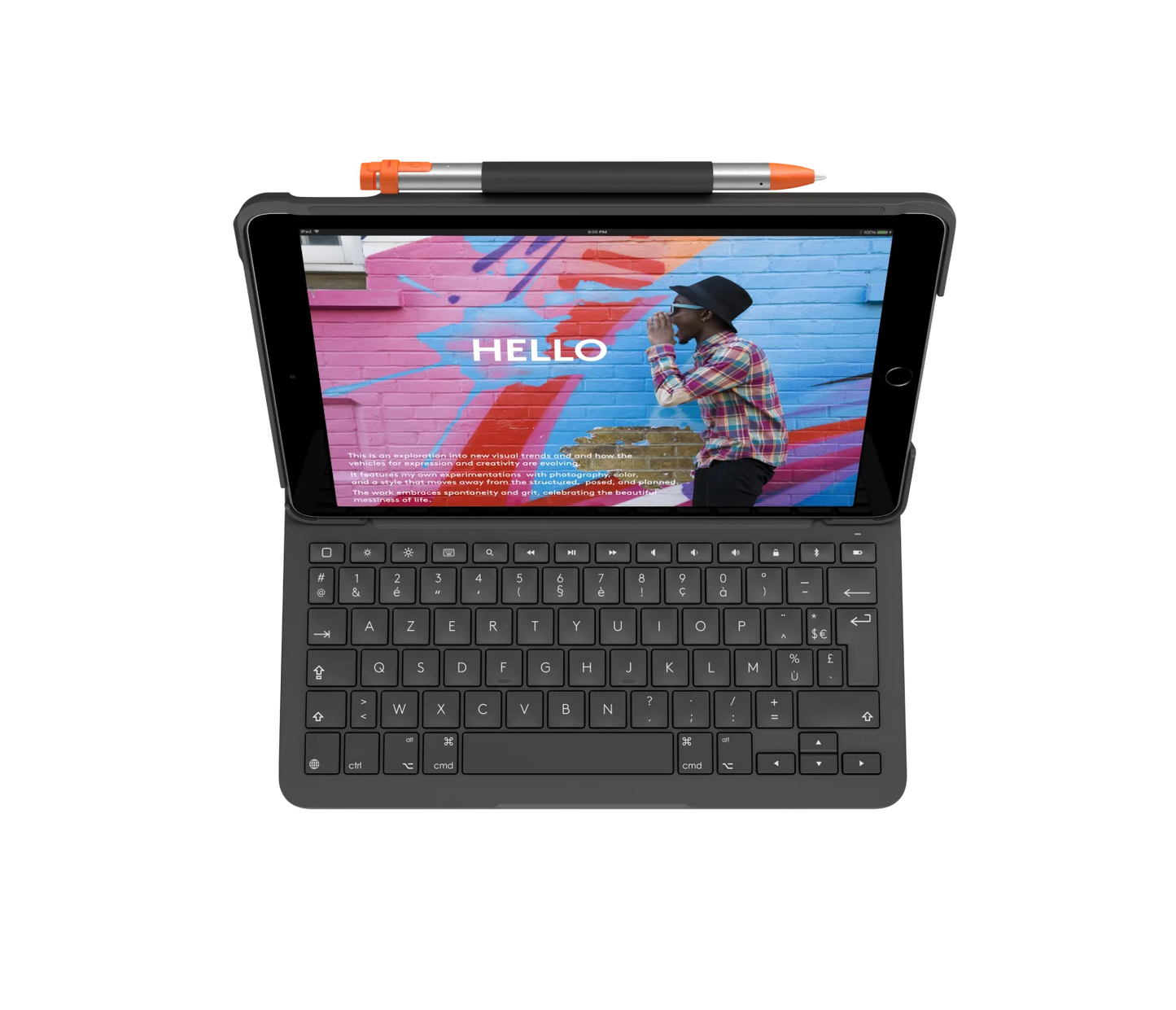 Logitech Slim Folio - Keyboard Case pour iPad 10,2 pouces (7e/8e/9e gén.) - FR (Azerty)