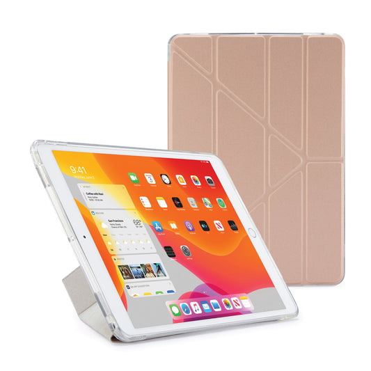 Origami Case pour iPad 10,2 pouces - Or rosé & transparent